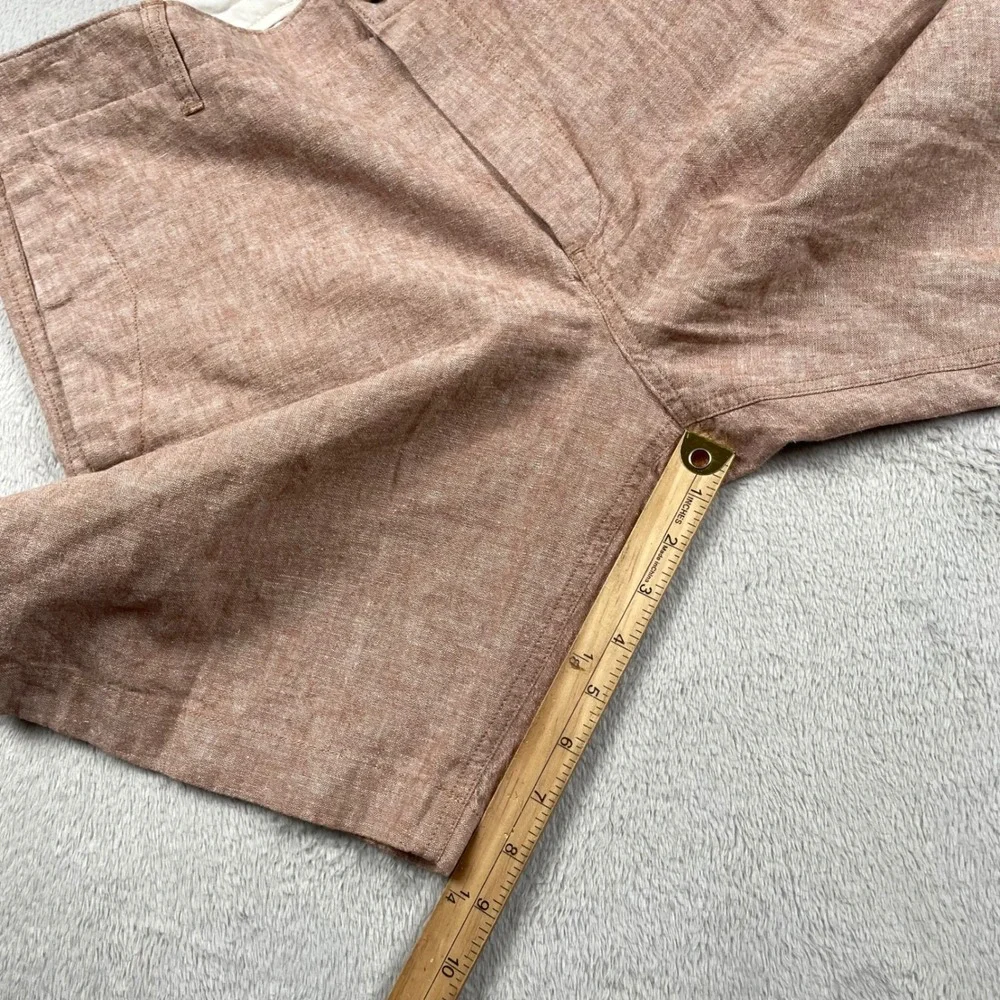 New J Crew Gramercy Shorts Mens 34 Beige Linen Blend Chino Casual 9